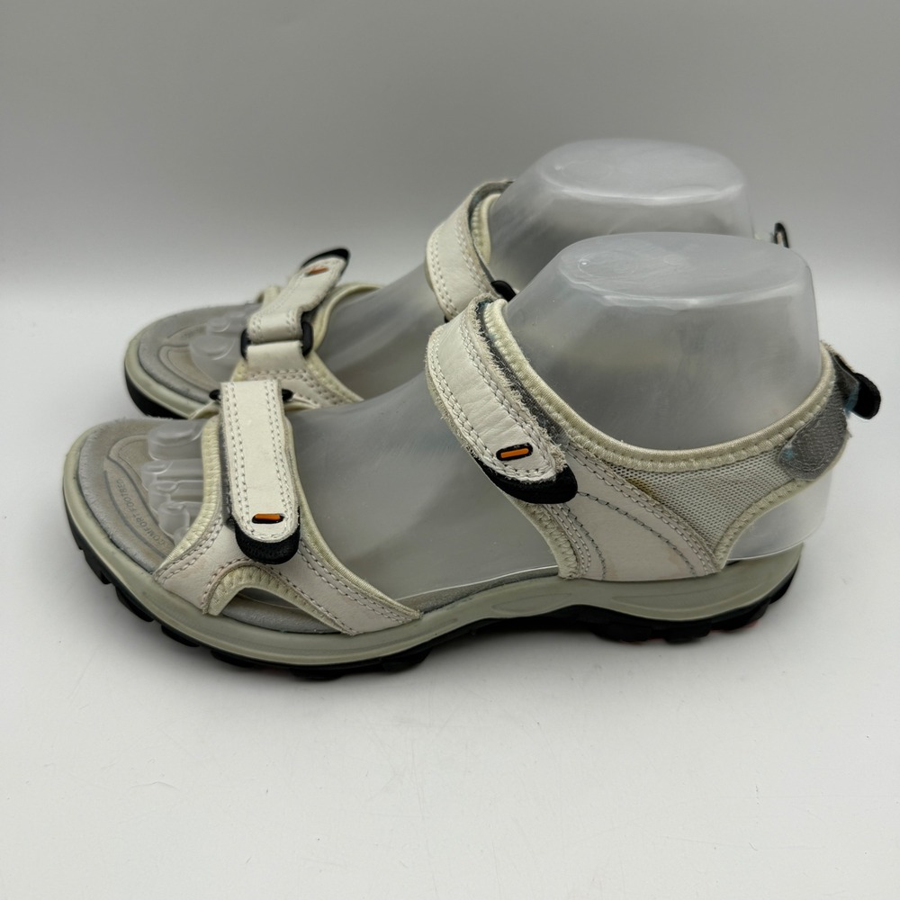 ECCO Yucatan Hiking Sandals Womens 37 US 6.5 White‎ Leather Adjustable Straps